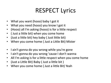 respect lyrics